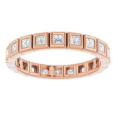 14K Rose 1/2 CTW Natural Diamond Eternity Band Size 7
